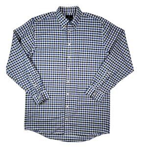 Stafford Men's Blue Wrinkle Free Long Sleeve Oxford Dress Shirt Size 16.5-34/35